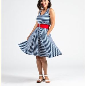 NWT Lularoe Nautical Stripped Nicki Dress